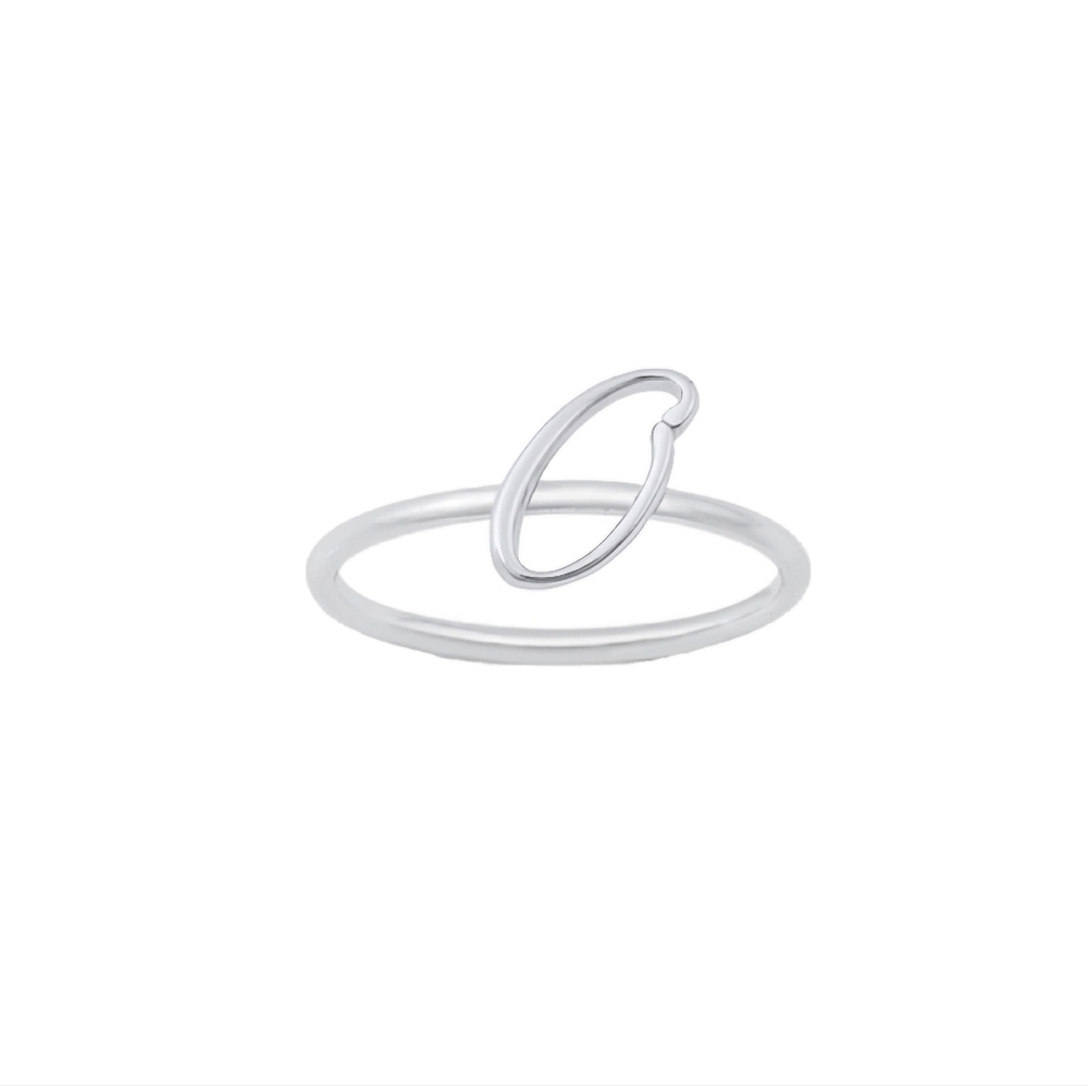 🥰 DAINTY INITIAL STERLING SILVER RING - Picture 7 of 13